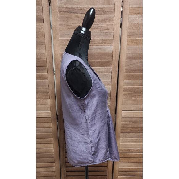 Cut Loose Size Small Purple Top Sleeveless Assimetrical Front Hem V-Neck Blouse - Picture 3 of 7